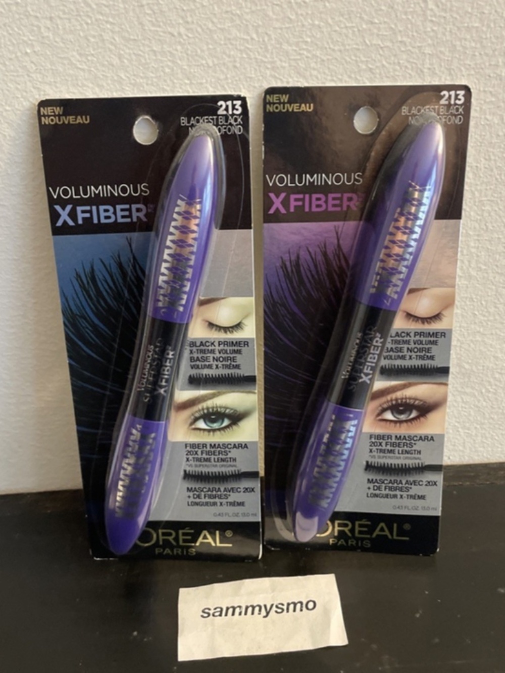 Loreal Voluminous X Fiber Washable Mascara 213 Blackest Black x2